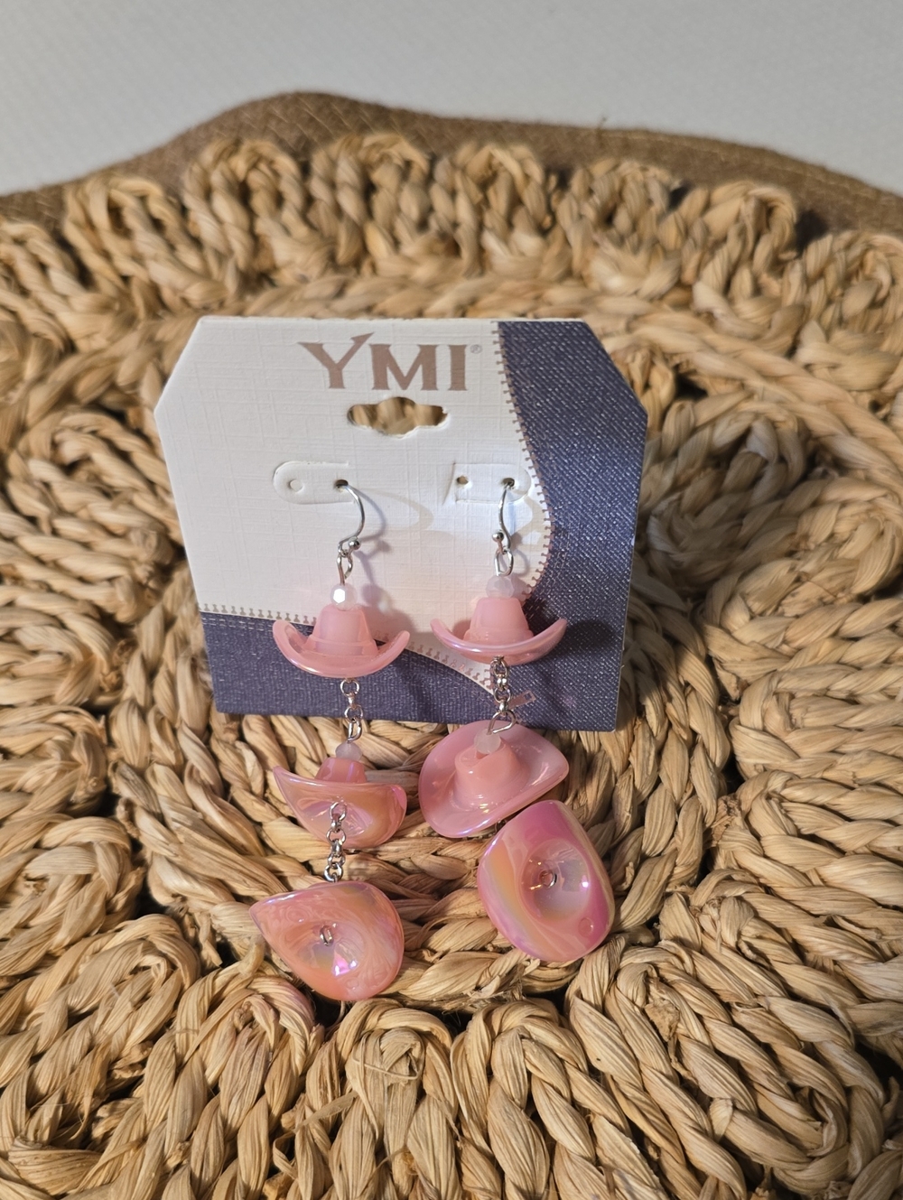 YMI Pink Layered Shell Drop Earrings